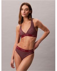 Calvin Klein - Modern Logo Swim Racerback Triangle Bikini Top - Lyst