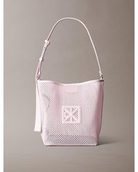 Calvin Klein - Mesh Emblem Logo Bucket Bag With Pouch - Lyst