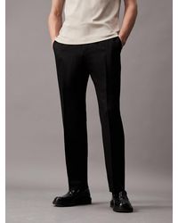 Calvin Klein - Lyocell Linen Blend Trousers - Lyst