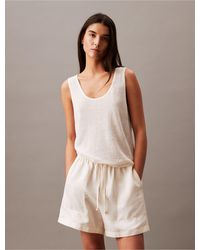 Calvin Klein - Casual Linen Blend Pull-on Shorts - Lyst