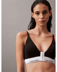 Calvin Klein - Modern Cotton Lightly Lined Triangle Front Closure Bralette - Lyst