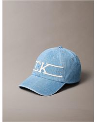 Calvin Klein - Denim Varsity Monogram Logo Baseball Cap - Lyst