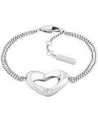 Calvin Klein - Double Chain Heart Bracelet - Lyst