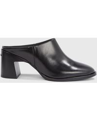 Calvin Klein - Leather Heeled Mules - Lyst