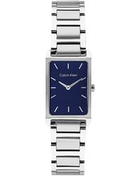 Calvin Klein - Stainless Steel Rectangular Watch - Lyst