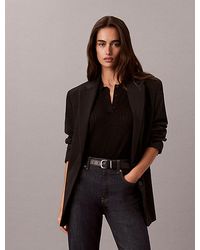 Calvin Klein - Pointelle Short Sleeve Polo Jumper - Lyst