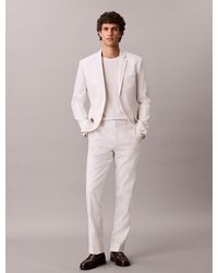 Calvin Klein - Slim Linen Blend Suit Trousers - Lyst