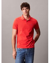 Calvin Klein - Polo de piqué de algodón - Lyst