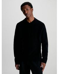 Calvin Klein - Pullover mit V-Ausschnitt aus Wollgemisch - Lyst