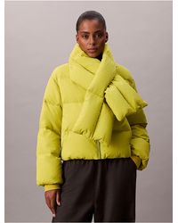 Calvin Klein - Short Puffer Jacket With Scarf - Lyst
