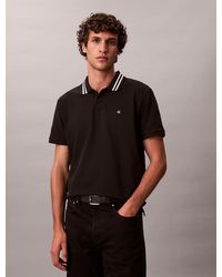 Calvin Klein - Monogram Pique Tipped Classic Polo Shirt - Lyst