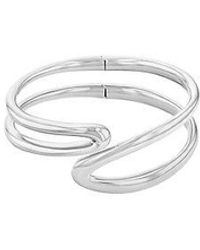 Calvin Klein - Bewerkte Roestvrijstalen Bangle Armband - Lyst