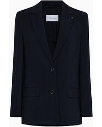 Calvin Klein Blazer de viaje de crep� - Negro