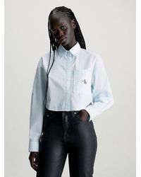Calvin Klein - Cropped Hemd aus Baumwoll-Popeline - Lyst
