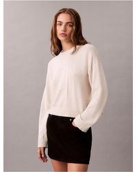 Calvin Klein - Calvin Klein Smooth Cotton Relaxed Monogram Logo Sweater - Lyst