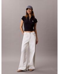 Calvin Klein - Monologo Patch Rib Zip Top - Lyst