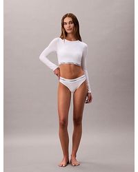 Calvin Klein - Long Sleeve T-Shirt Bralette Icon Cotton Modal - Lyst