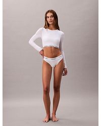 Calvin Klein - T-Shirt Met Lange Mouwen Bralette - Lyst