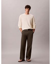 Calvin Klein - Relaxed Cotton Dobby Trousers - Lyst
