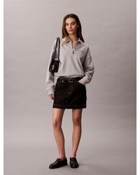 Calvin Klein - French Terry Relaxed Quarter Zip Sweatshirt - Lyst