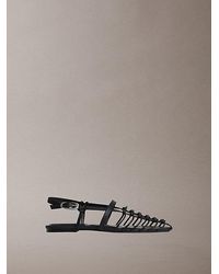 Calvin Klein - Liliana Leather Strappy Ballerinas - Lyst