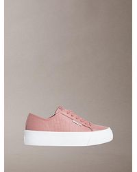 Calvin Klein - Valentina Leather Platform Trainers - Lyst