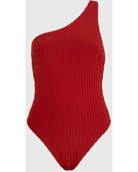 Calvin Klein - One Shoulder Swimsuit - Archive Rib - Lyst