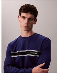 Calvin Klein - Fleece Stripe Classic Sweatshirt - Lyst