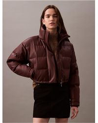 Calvin Klein - Calvin Klein Classic Faux Leather Puffer Jacket - Lyst