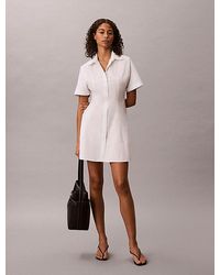 Calvin Klein - Jeans Cotton Poplin Mini Shirt Dress - Lyst