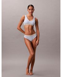 Calvin Klein - Lightly Lined Triangle Bralette Heritage Cotton Stretch - Lyst