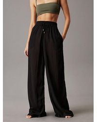 Calvin Klein - Strandhose Aus Weichem Krepp - Lyst