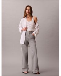 Calvin Klein - Calvin Klein Super High Rise Wide Leg Jeans - Lyst
