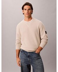 Calvin Klein - Jeans Textured Rib Cotton Jumper - Lyst