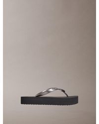 Calvin Klein - Pearlised Platform Flip Flops - Lyst