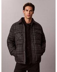 Calvin Klein - Jeans Plaid Check Puffer Shirt Jacket - Lyst