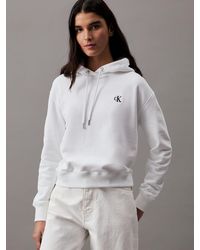 Calvin Klein - Cotton Blend Fleece Hoodie - Lyst