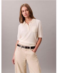Calvin Klein - Merino Wool Polo Sweater - Lyst