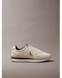 Calvin Klein - Leather Signature Logo Runner Trainers - Lyst