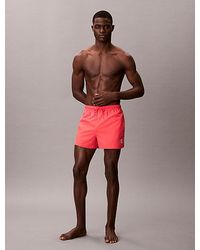 Calvin Klein - Short Drawstring Swim Shorts Ck Monogram - Lyst