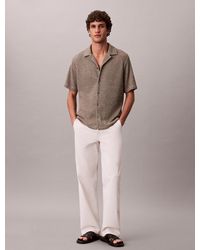 Calvin Klein - Textured Knit Short Sleeve Shirt - Lyst