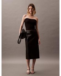 Calvin Klein - Trägerloses Top Aus Gerippter Baumwolle - Lyst