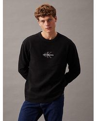 Calvin Klein - Relaxed T-shirt Met Wafelstructuur En Lange Mouwen - Lyst