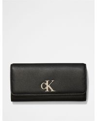 Calvin Klein Monogram Logo Longfold Wallet - Black