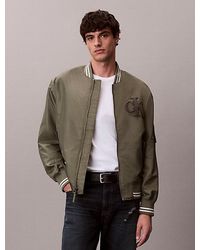Calvin Klein - Bomberjack Met Nylon Uiteinden - Lyst