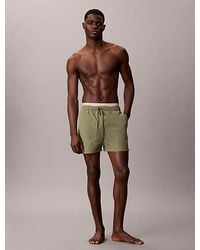 Calvin Klein - Double Logo Waistband Swim Shorts - Lyst