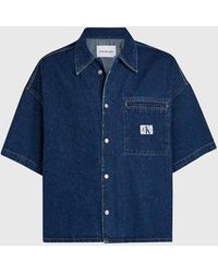 Calvin Klein - Denim Short Sleeve Shirt - Lyst