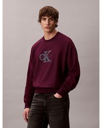 Calvin Klein - Relaxed Fleece Monologo Sweatshirt - Lyst