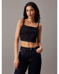 Calvin Klein - Denim Bralette Top - Lyst