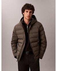 Calvin Klein - Compact Pufferjack Met Reliëflogo En Gewatteerde Afwerking - Lyst